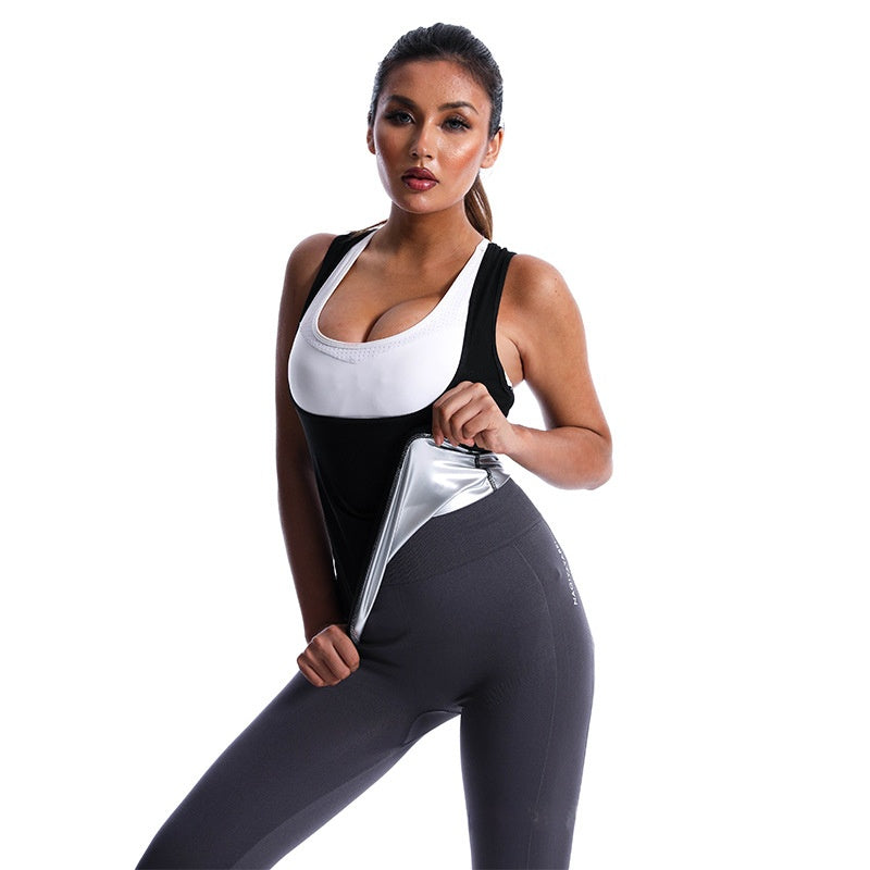 European And American Women's Sports Fitness Sweat Vest Sauna Wear Abdominal
