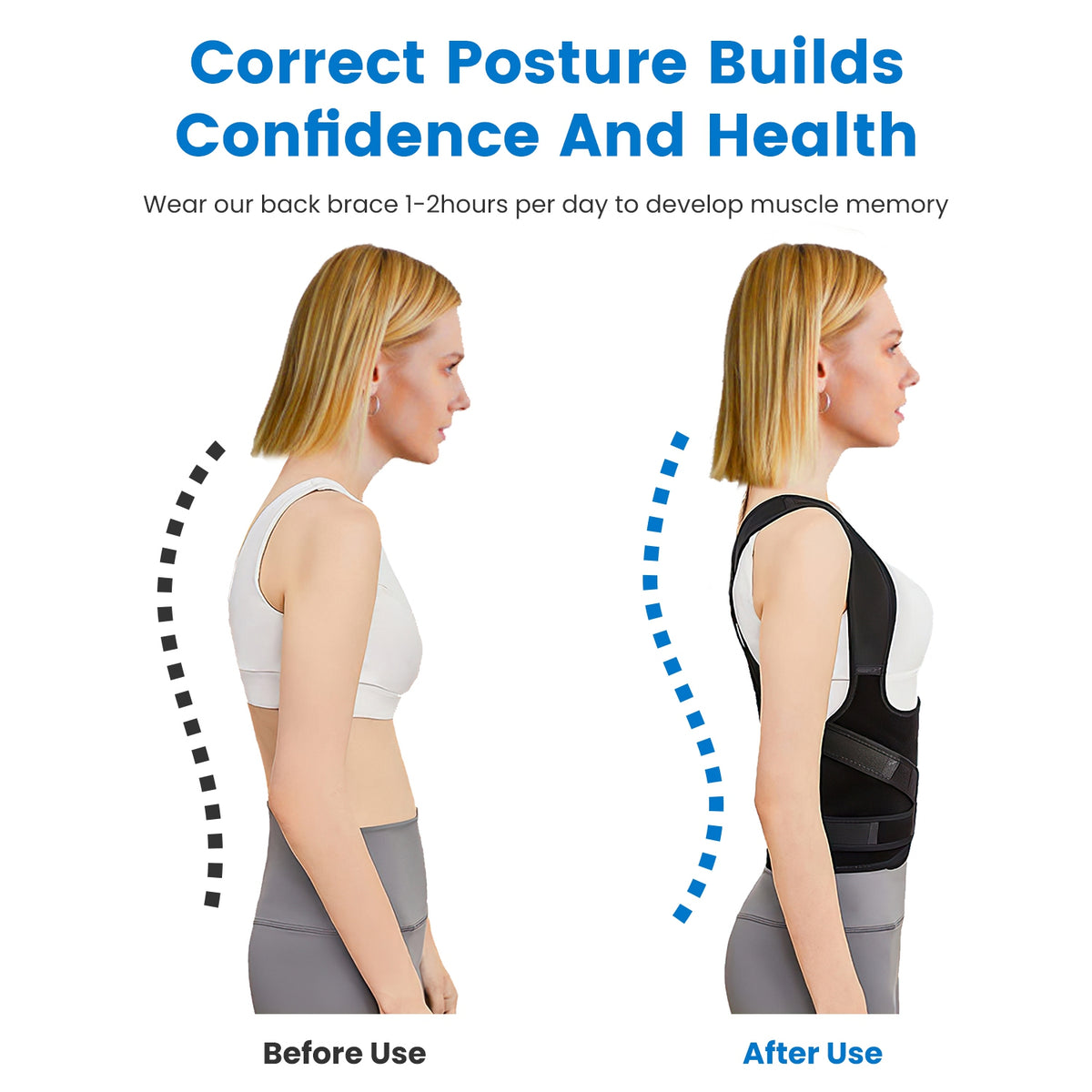 3 Size Options Posture Corrector For Women Men Adjustable Back Brace Trainer
