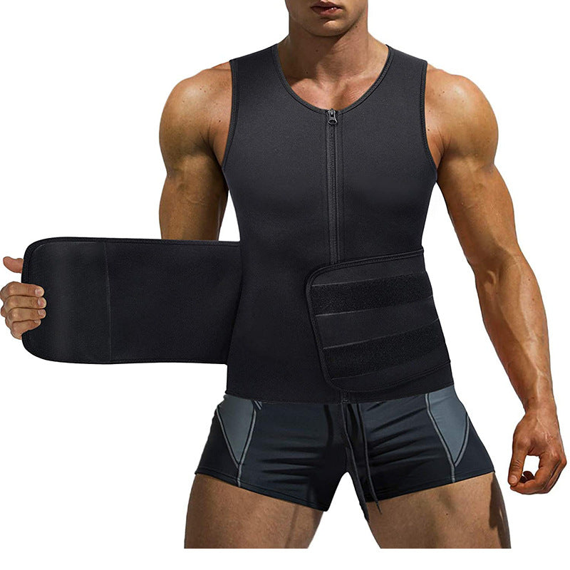 Neoprene Plastic Sports Sweat Burst Zipper Waist Belt Vest