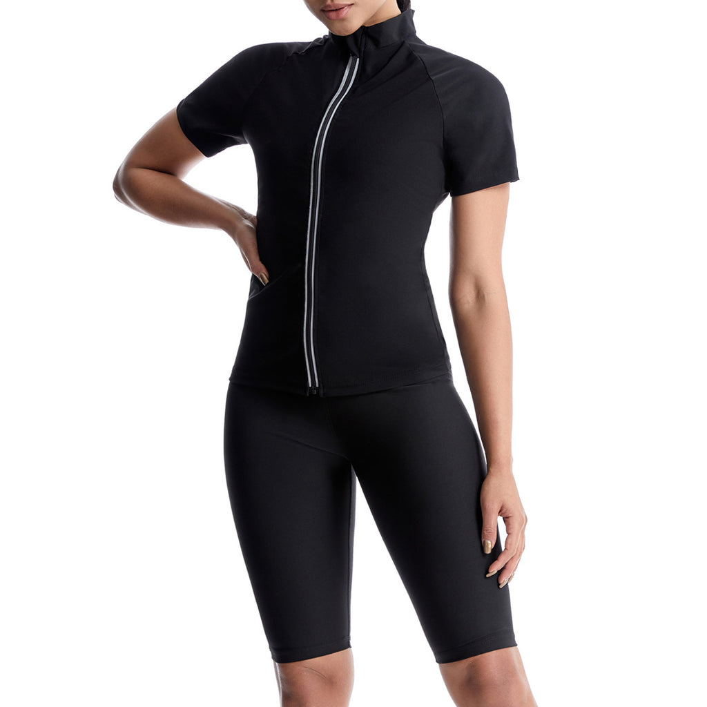Sauna Clothes Women's Violently Sweat Suit Short Sleeve Shorts
