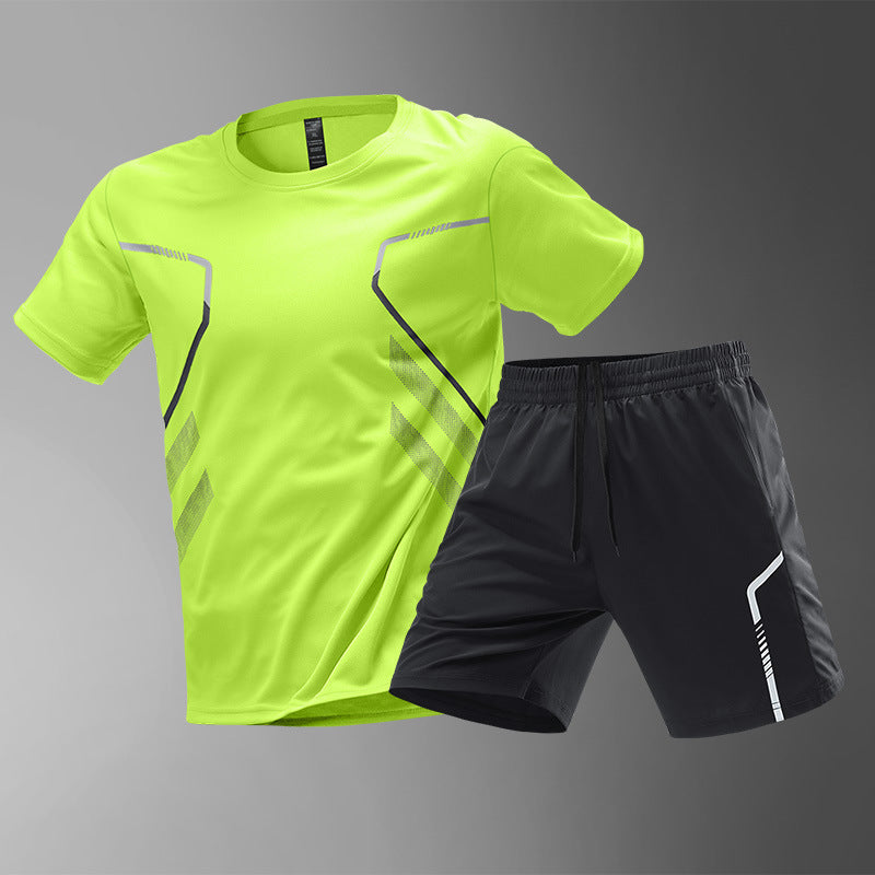 Men's T-shirts Sports Running T-shirt Color Block Men Quick-drying Breathable