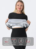 Women Sauna Sweat Short Sleeve Shirt, Silver Coated Thermal Workout Top, Heat