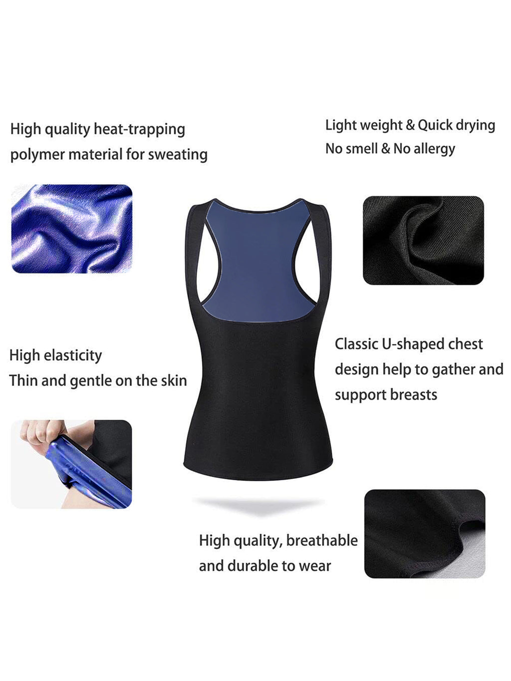 Sauna Vest For Women Sweat Waist Trainer Suit Workout Tank Top Working Out