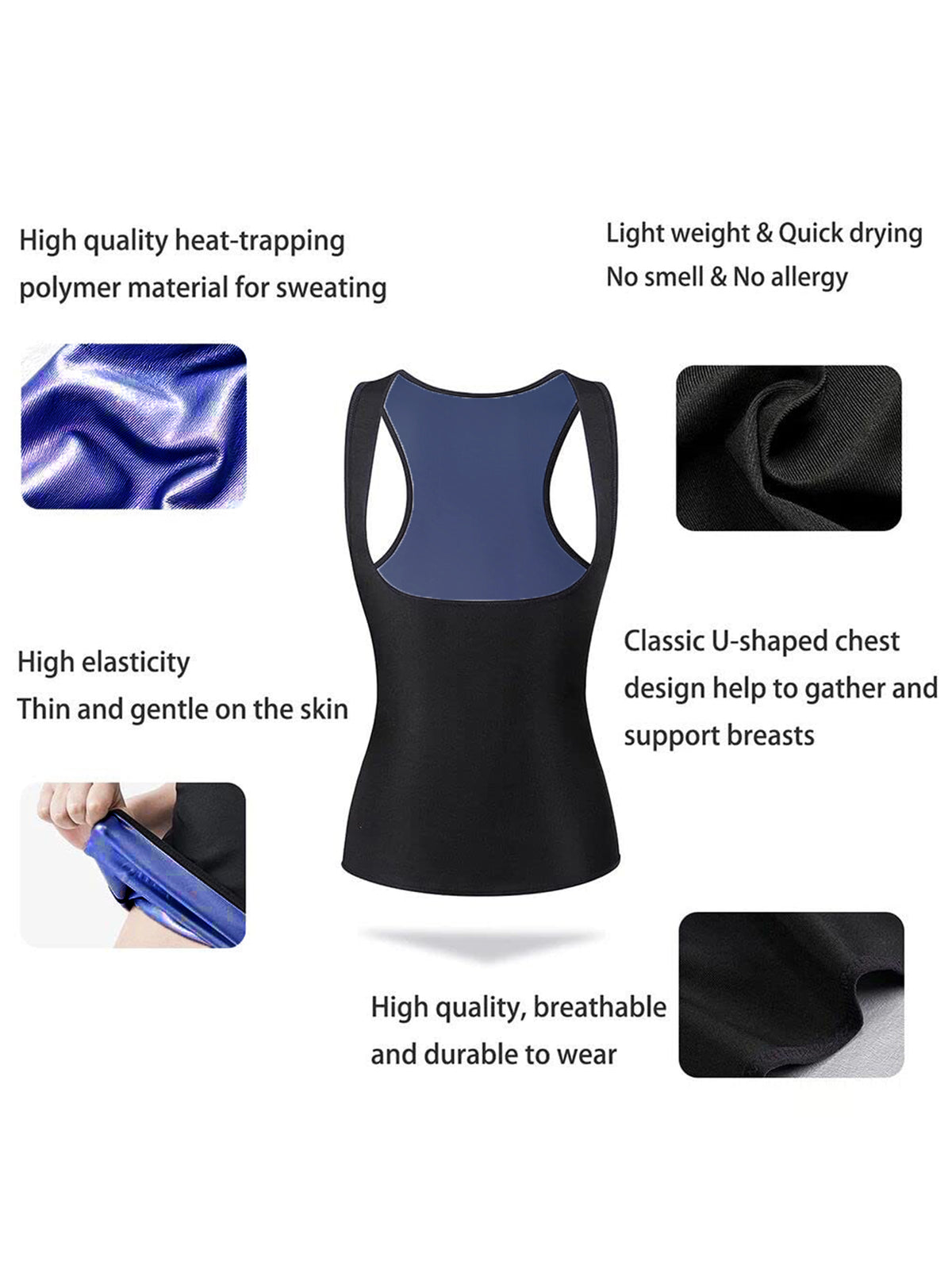 Sauna Vest For Women Sweat Waist Trainer Suit Workout Tank Top Working Out