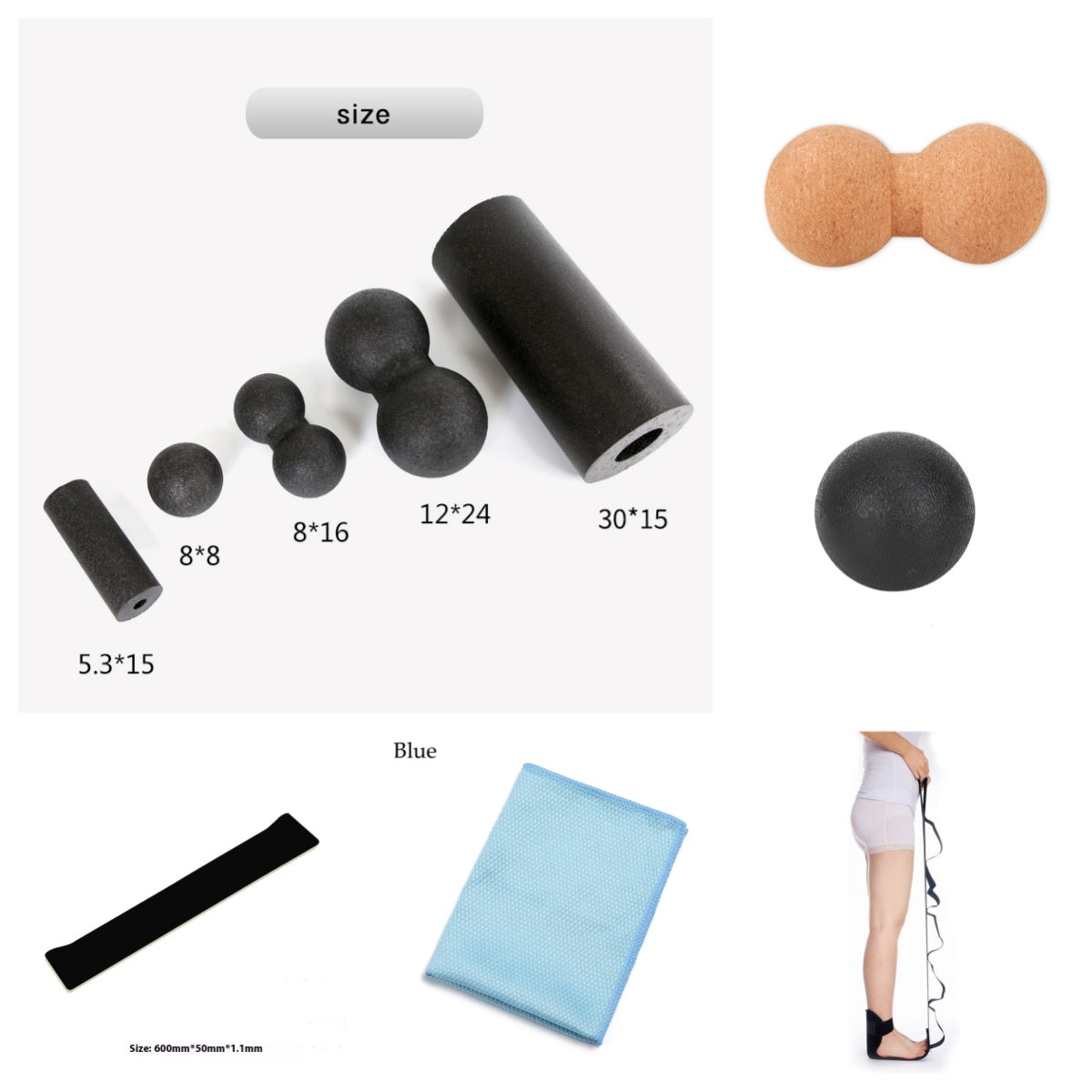 5pcs EPP Hollow Yoga Column Foam Roller Set