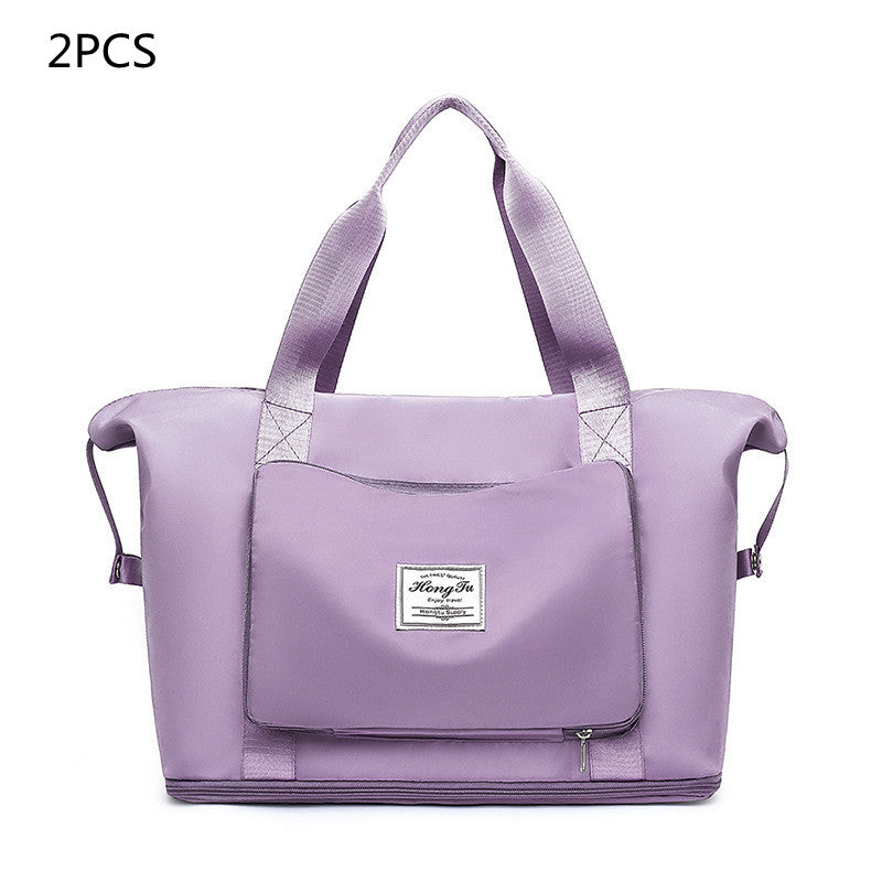 Foldable Large Capacity Women Gym Bags Shoulder Bag Training Travel Handle