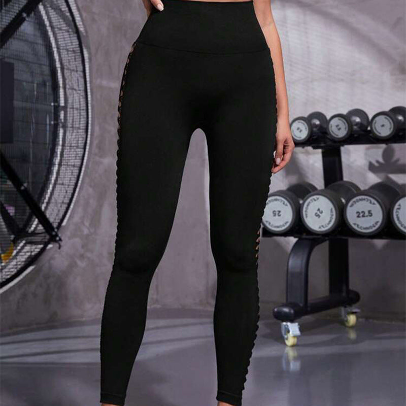 Hollow Tie Dye Printed Yoga Pants High Waist Butt Lift Seamless Sports Gym