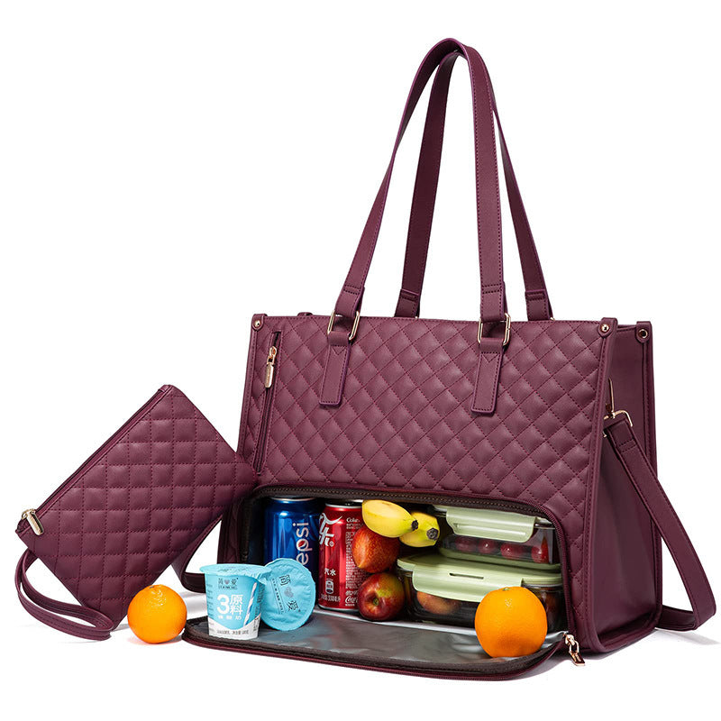 Fashionable Lunch Tote Bag Women's Thermal Insulation Box Leak-proof Crossbody