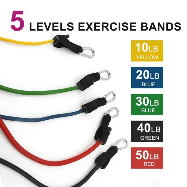 5 PC Set Resistance Band Bands, Exercise