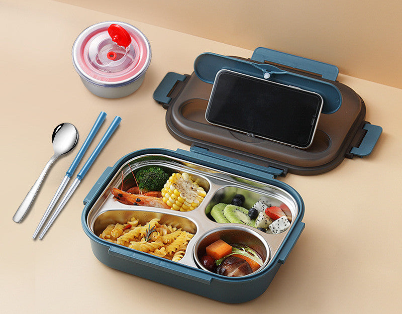 304 Stainless Steel Lunch Box, Fresh-keeping Box With Soup Cup, Insulated