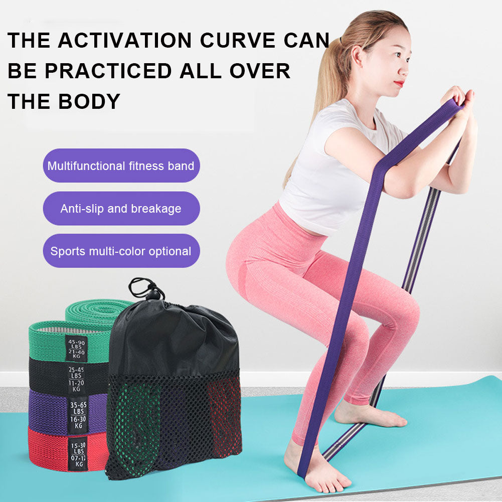 Fitness Long Resistance Bands Fabric Set Exercise Workout Elastic For Pull Up