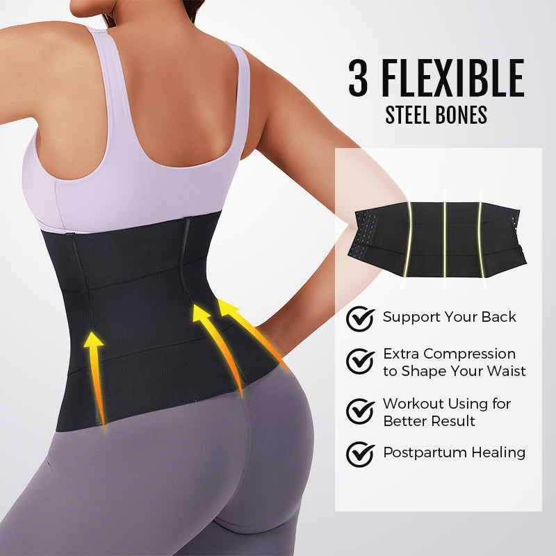 Women's Sports Sweat Waist Trainer Double Belt Breasted Corset