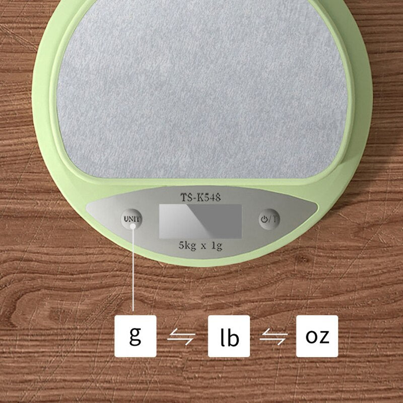 Kitchen Scale 5kg Weight Grams Digital Balance Precision Accurate Green