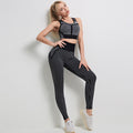Seamless Yoga Two-piece Female Butt Lift Gym Suit Running Vest