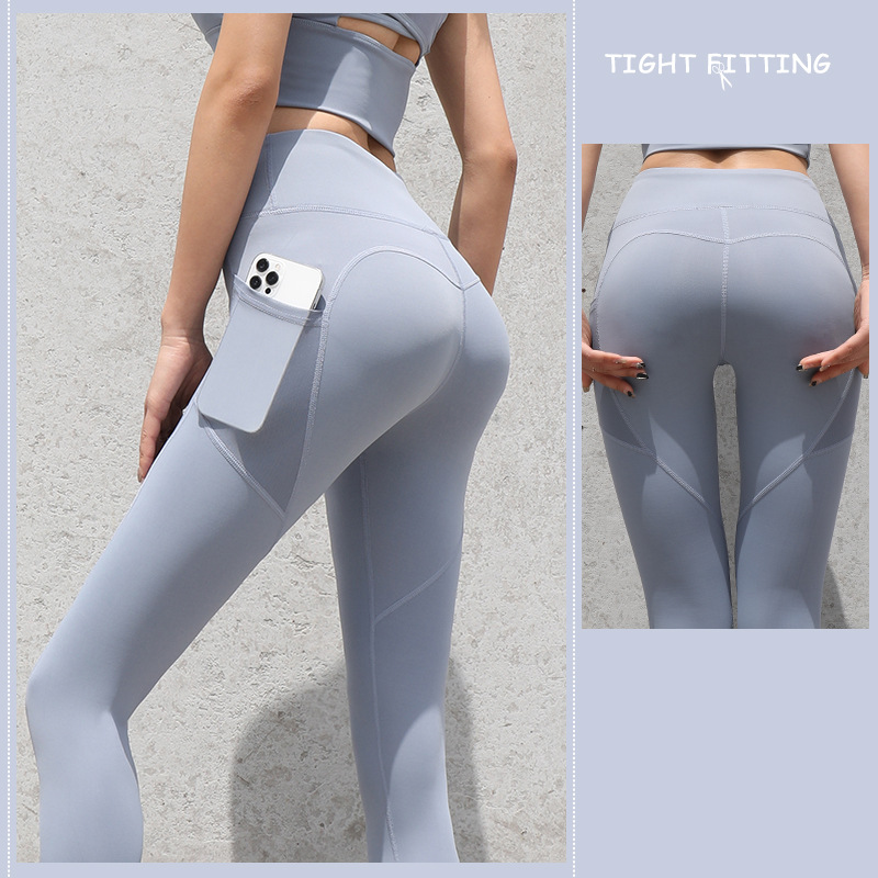 Gym Sport Seamless Leggings With Pockets Push Up High Waist Pants Women Fitness