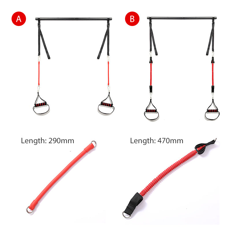 Body Workout Trainer Bar With Resistance Bands Rubber Buckles