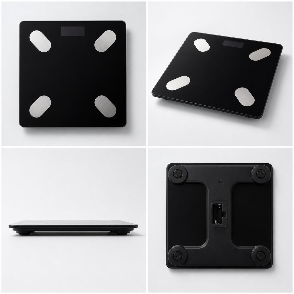 Bluetooth Body Scale Black Tempered Glass For Home Electronic 180kg