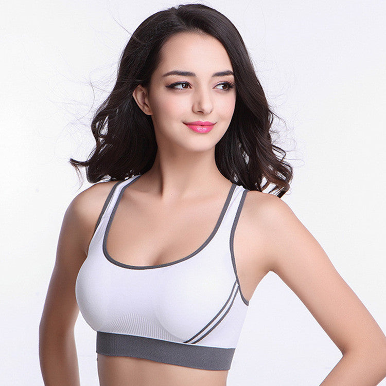 Women Athletic Vest Padded Tank Top Gym Fitness Sports Bra Stretch Cotton