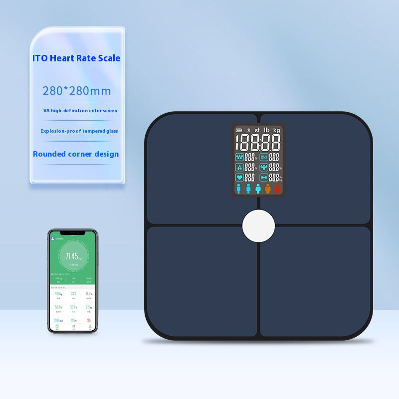 Smart VA Color Screen Heart Rate Body Electronic Scale High Precision Test
