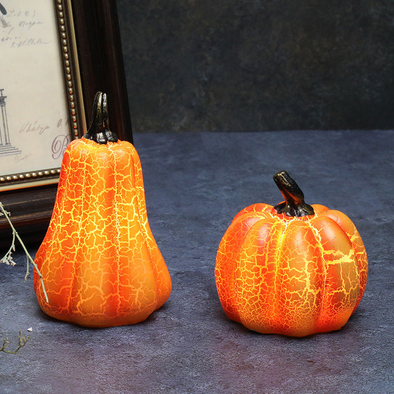 Halloween Pumpkin Lantern Simulation LED Candle Lamp Resin Luminous