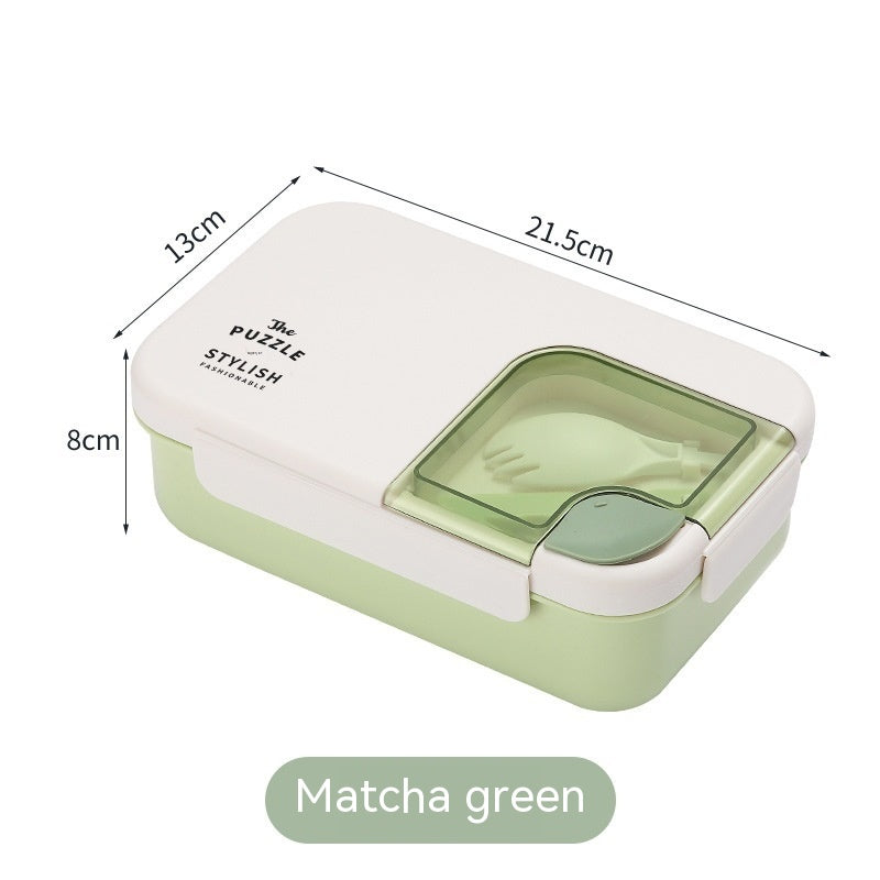 Square Compartment Lunch Box Canteen Plastic Microwaveable Heating