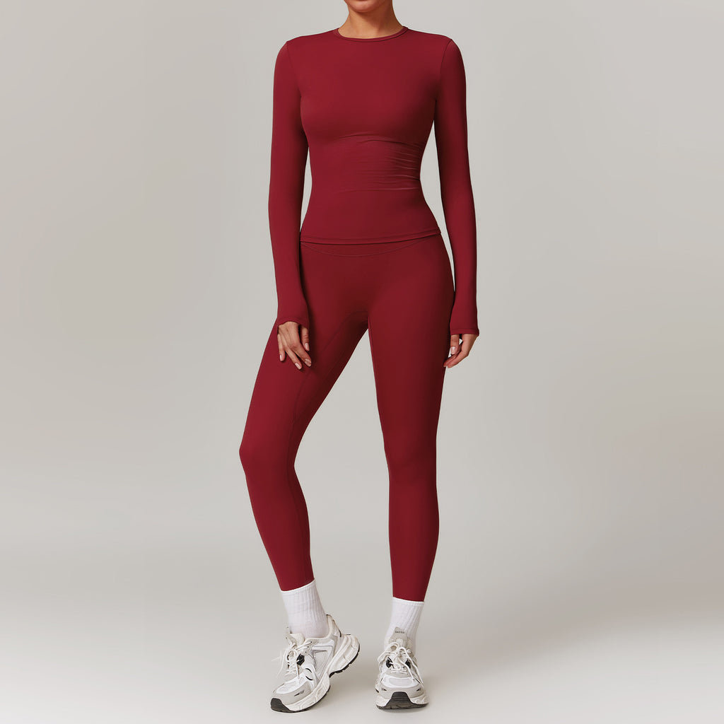Tight-fitting Brushed Yoga Suit Quick-drying Fitness Clothes Long Sleeve