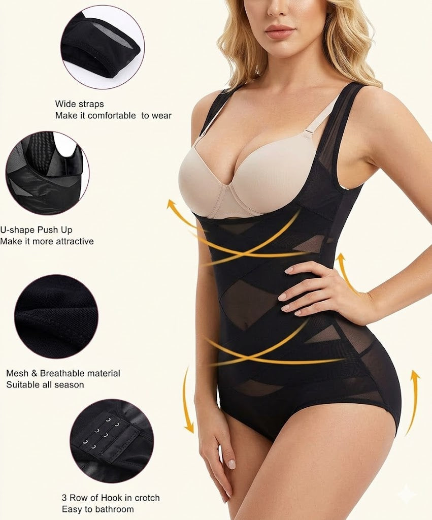 Shapewear Bodysuit For Women Tummy Control Butt Lifter Panty Hi-waist Trainer