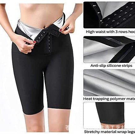 Buckle Sweat Sauna Shorts Trainer Lower Body Shaping High Waist Tight Pants