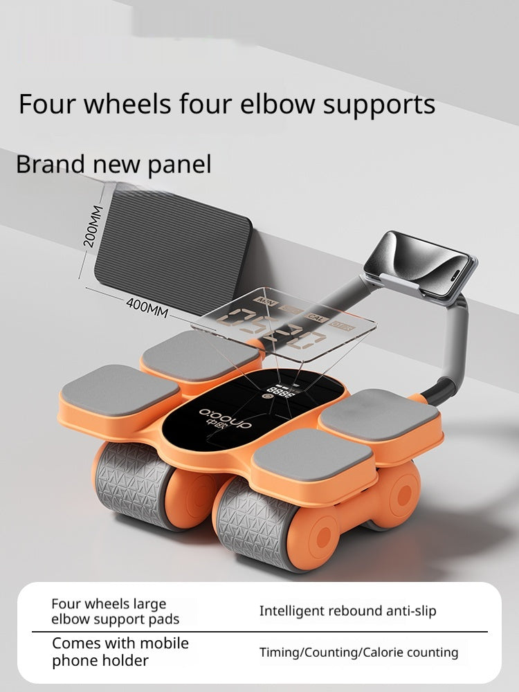 Automatic Self-resilient Rollable Ab Wheel With Belly Support For Core Training