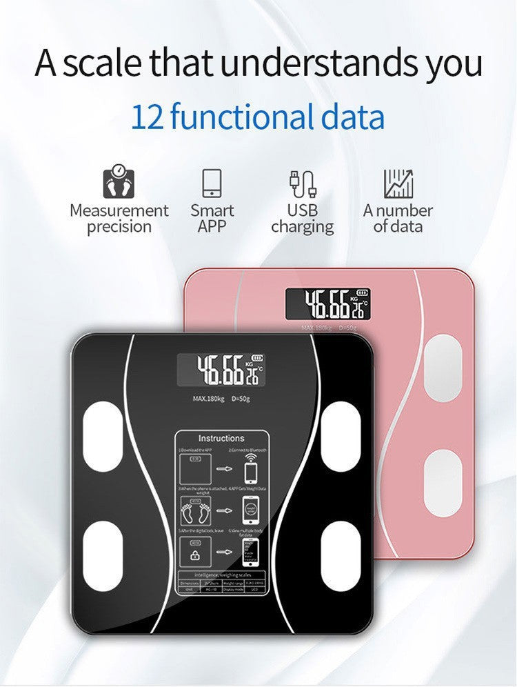 Smart Body Scale, Accurate Durable Small Rechargeable Home Weight Scale For