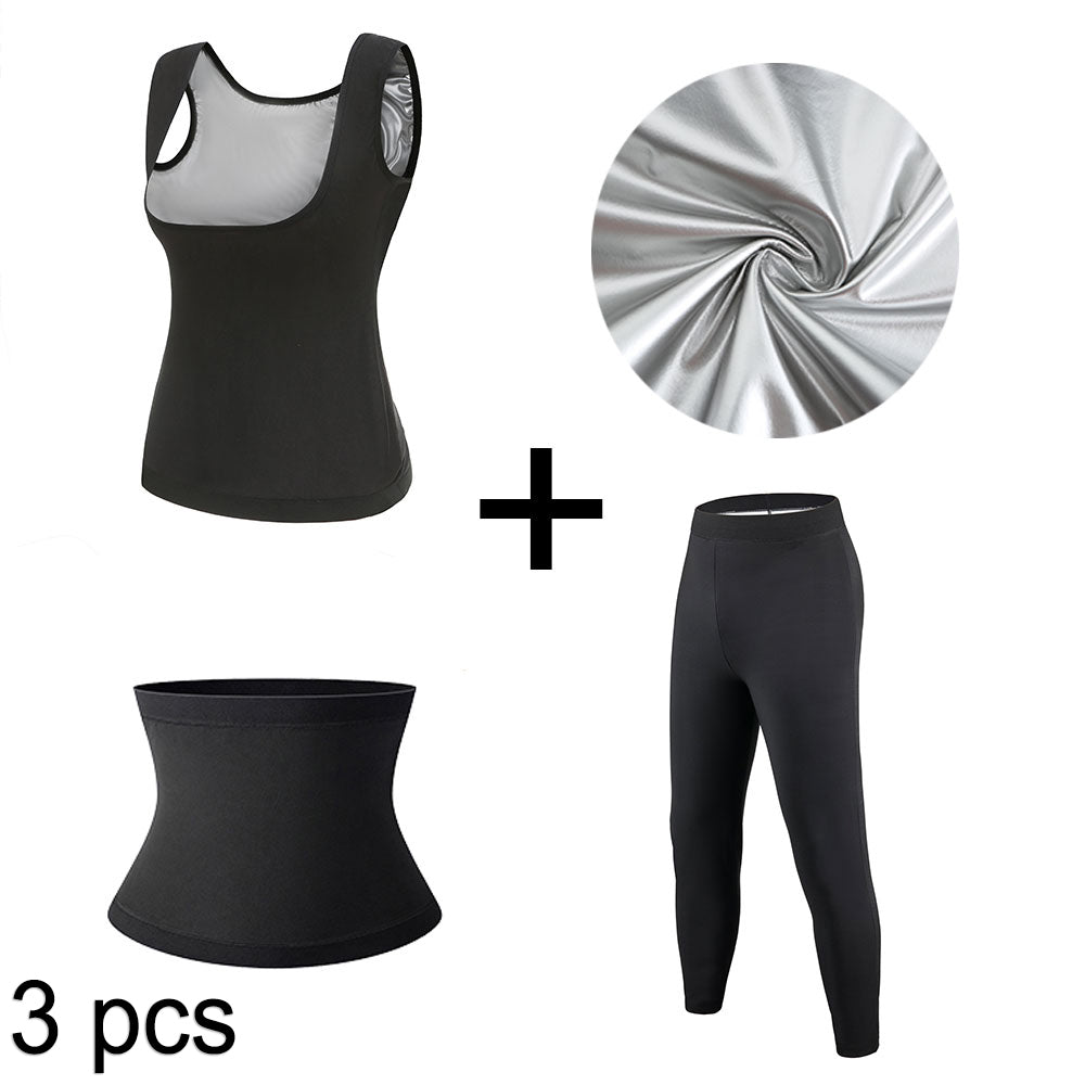 Ladies' Silver-coated Corset, Abdomen, Plastic Waist, Sauna Vest, Wicking