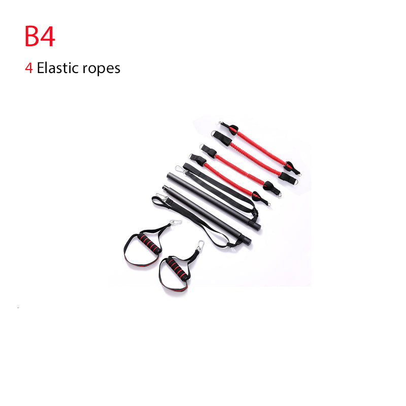 Body Workout Trainer Bar With Resistance Bands Rubber Buckles