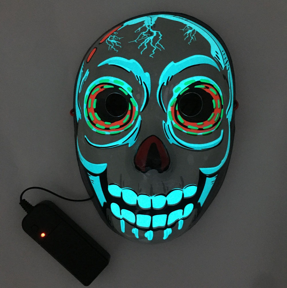 LED Mask Luminous Glowing Halloween Party Neon EL Cosplay