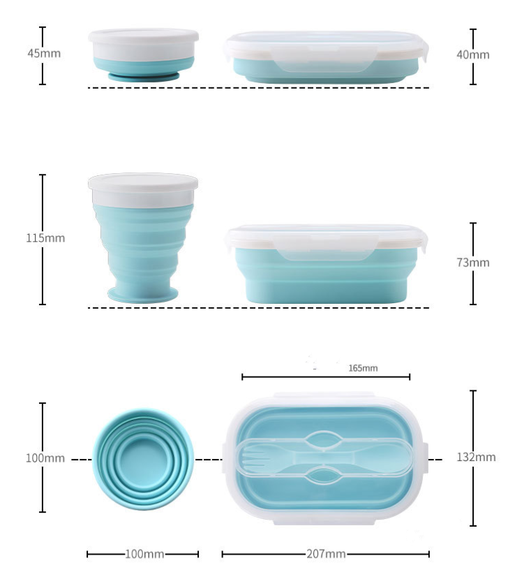 Portable Foldable Silicone Lunch Box