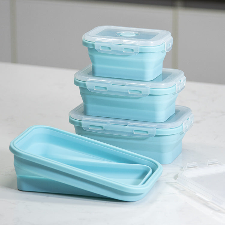 Silicone Lunch Box Foldable Microwave Oven Storage