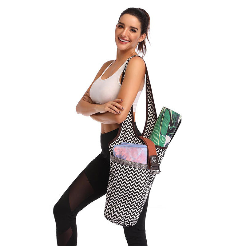 Yoga Mat Bag Shoulder Printed Canvas Backpack