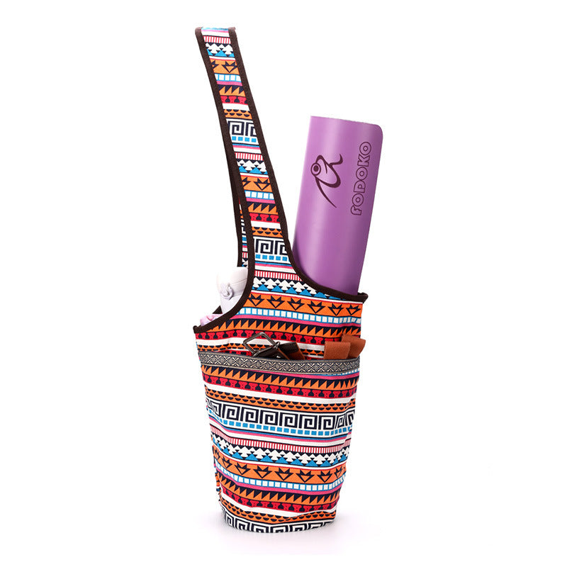 Yoga Mat Bag Shoulder Printed Canvas Backpack