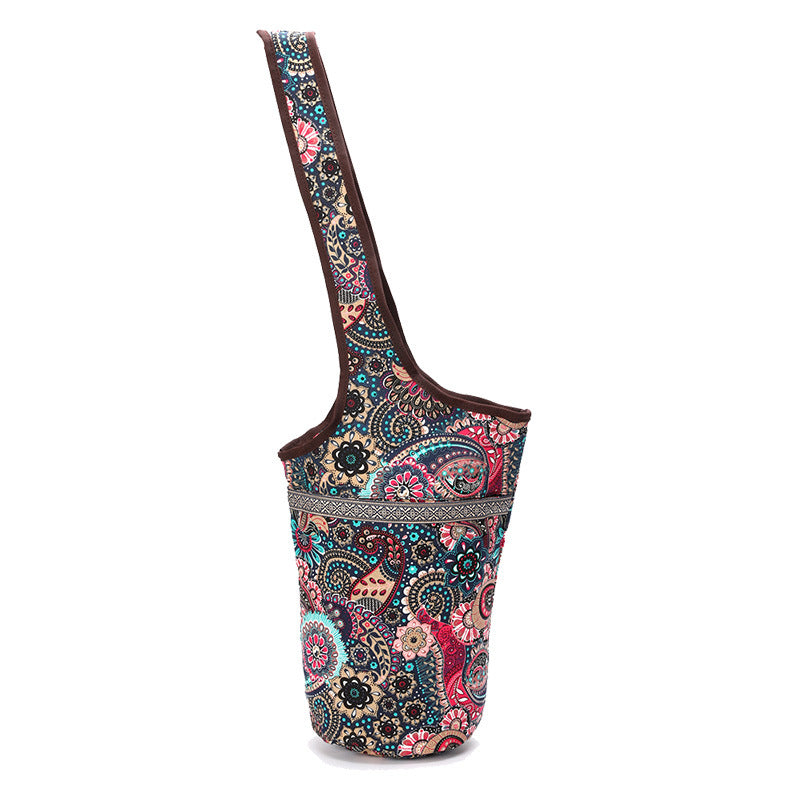 Yoga Mat Bag Shoulder Printed Canvas Backpack