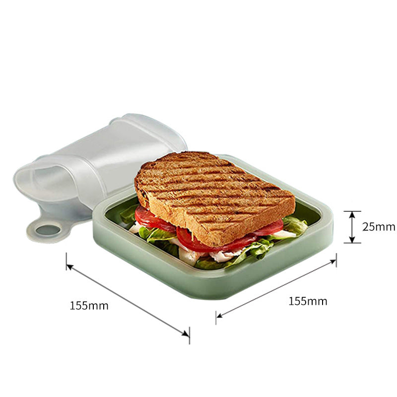 Portable Silicone Sandwich Toast Lunch Box Bento Microwave Fridge Food Storage