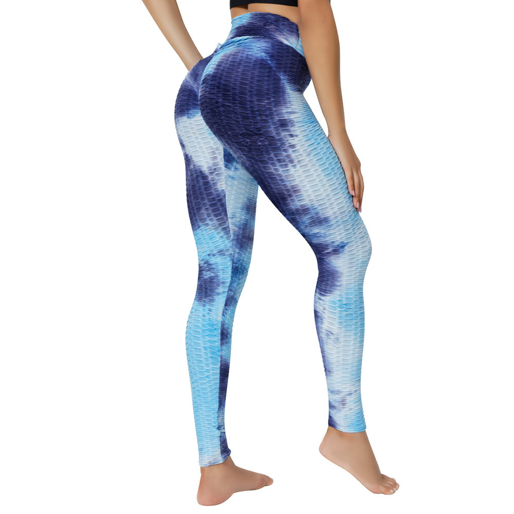 Yoga Jacquard Tie-dye Clothes Bubble Pants