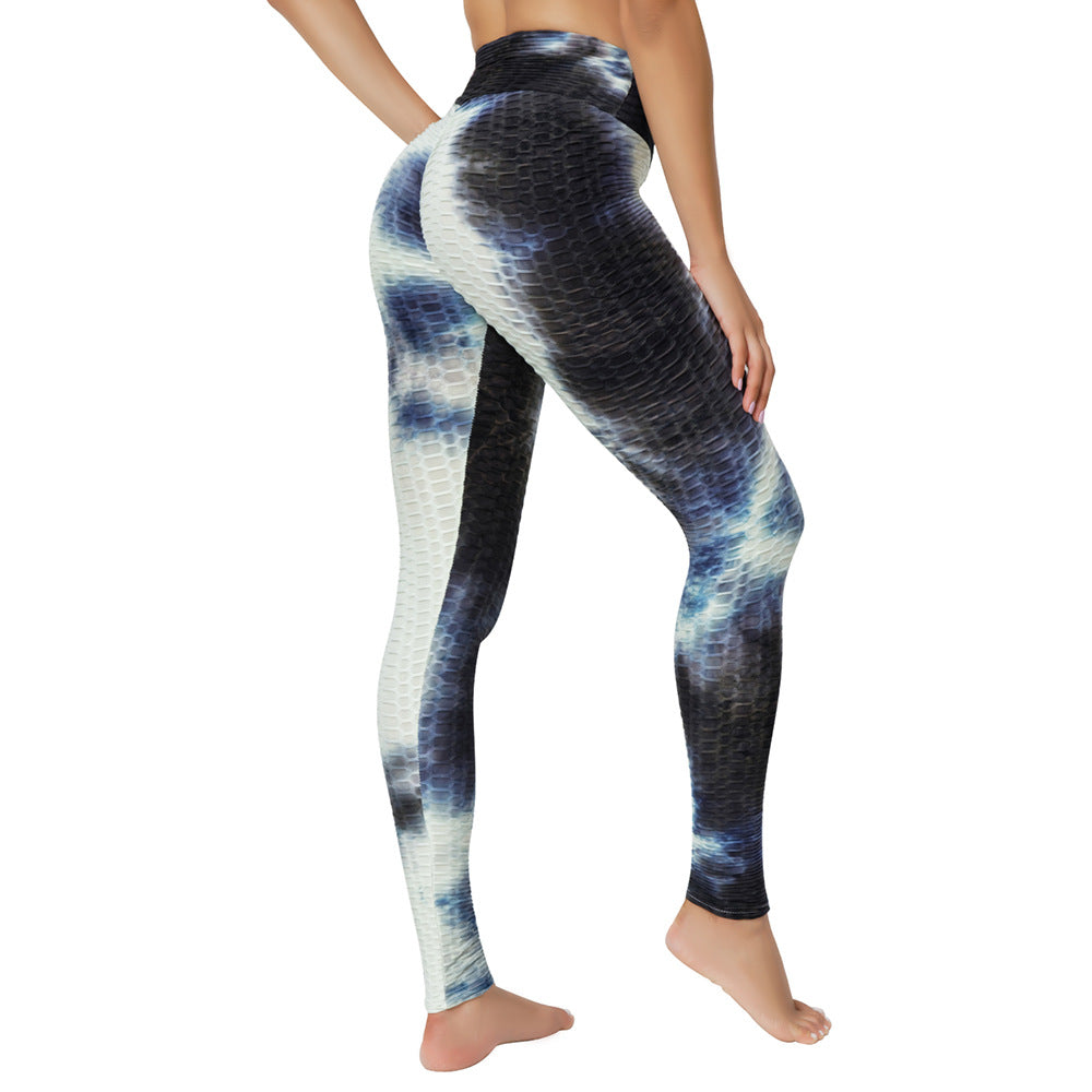 Yoga Jacquard Tie-dye Clothes Bubble Pants