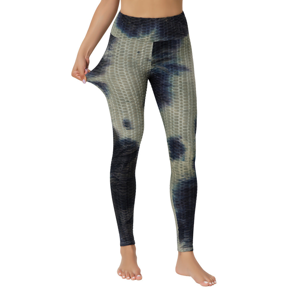 Yoga Jacquard Tie-dye Clothes Bubble Pants