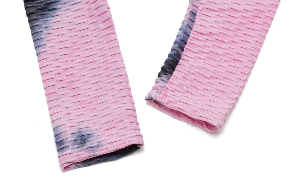 Yoga Jacquard Tie-dye Clothes Bubble Pants