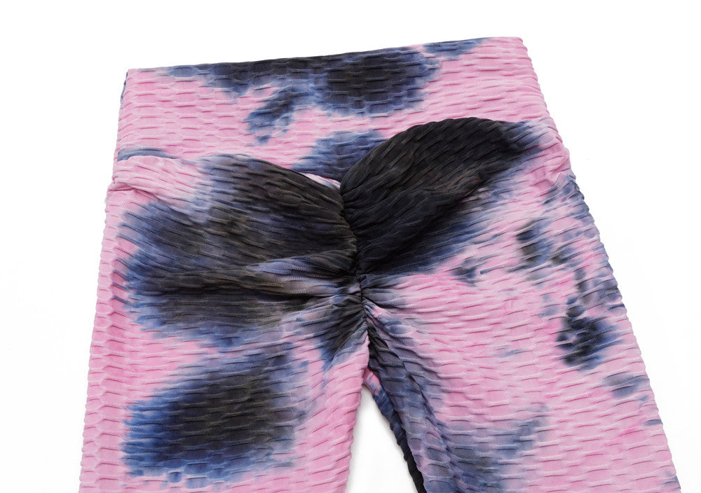Yoga Jacquard Tie-dye Clothes Bubble Pants