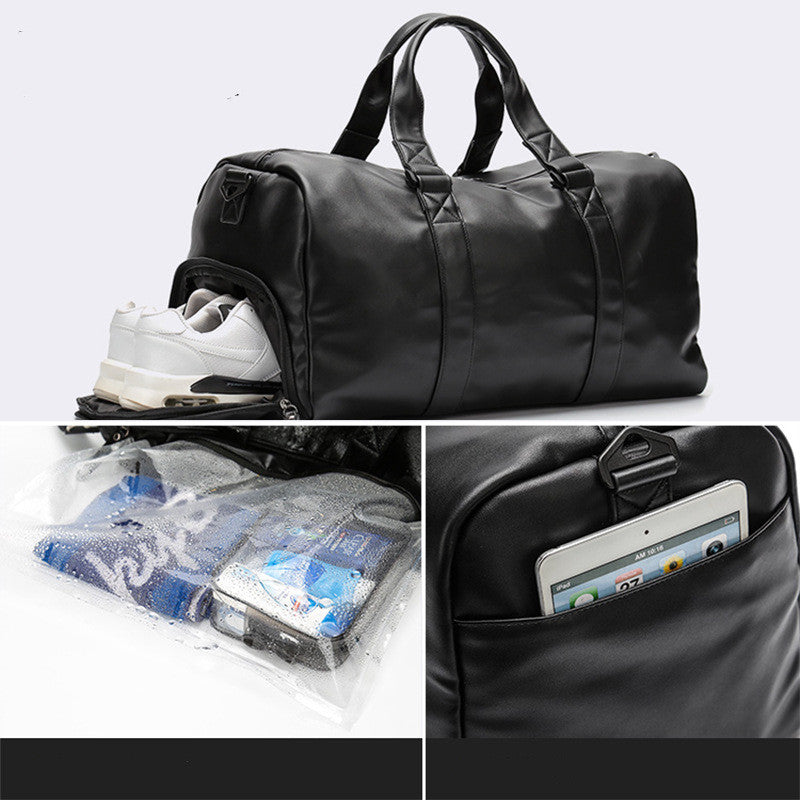 Large Capacity Sports Training Bag PU Waterproof Handbag Gym