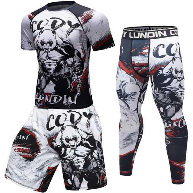 Male Sport Suit Men Running Clothes Wear Yoga Set