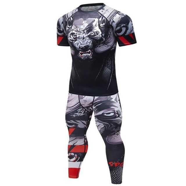 Male Sport Suit Men Running Clothes Wear Yoga Set
