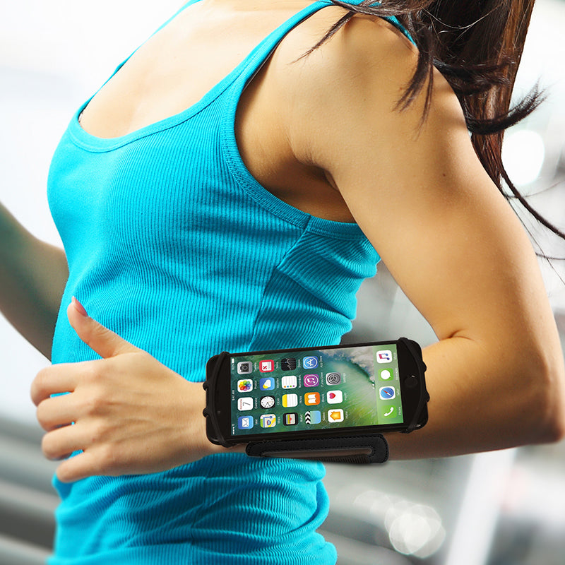 180 Degrees Adjustable Silicone Phone Holder Case Outdoor Sports Arm Band Strap