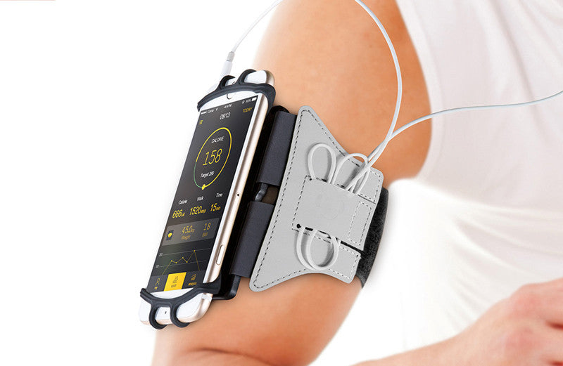 180 Degrees Adjustable Silicone Phone Holder Case Outdoor Sports Arm Band Strap