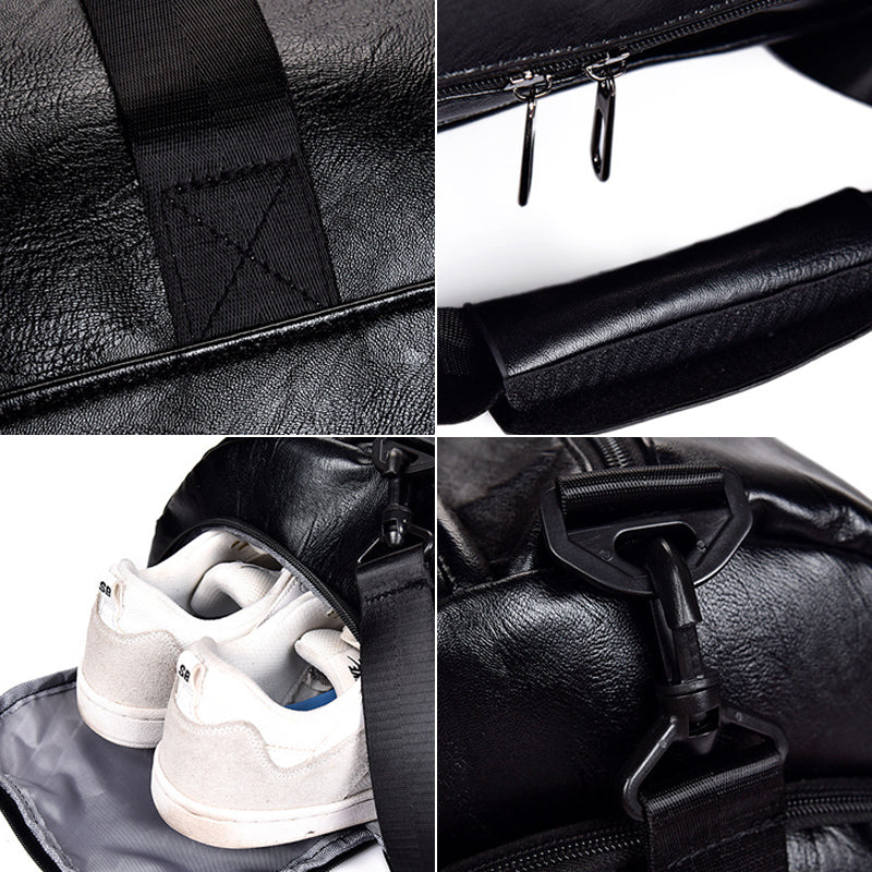 Travel Bag Large Capacity Sports Training PU Waterproof Handbag Gym